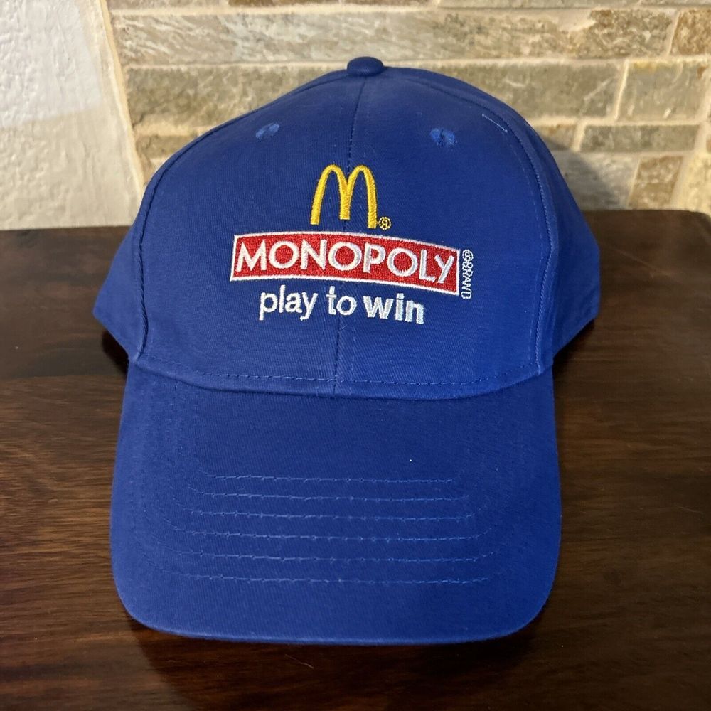 NOS McDonalds Play To Win Ball Cap Monopoly Hat Adjustable Baseball